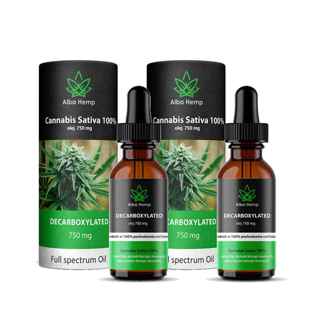 Set of 2x hemp oil 5% CBD decarboxylated 750mg 15ml - Alba Hemp